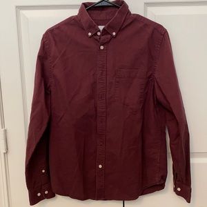 Men’s Maroon long sleeve button down
